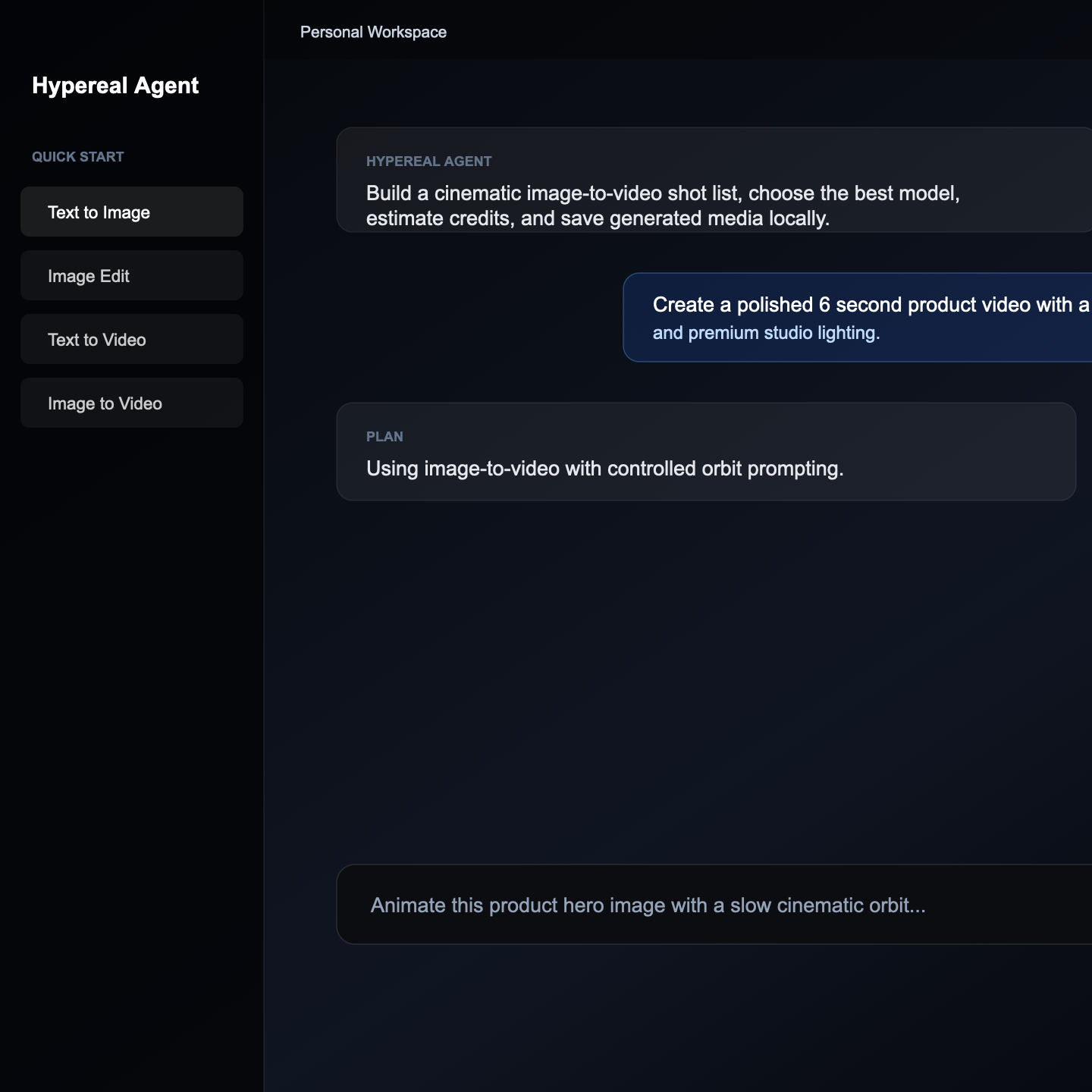 Hypereal Agent desktop app screenshot